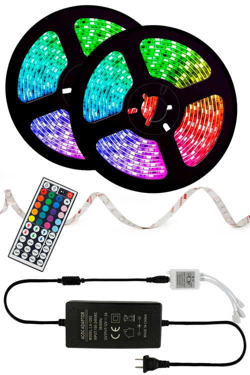 32ft RGB LED Strip Lights – Color Changing Room Lights with Remote